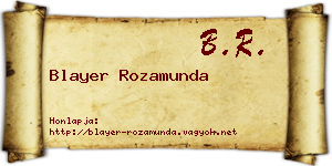 Blayer Rozamunda névjegykártya